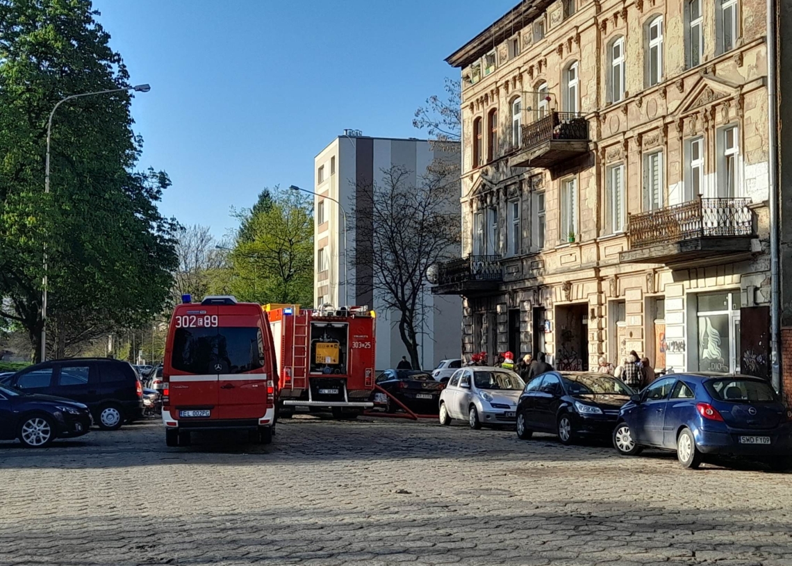 Pożar kamienicy przy Targowej w Łodzi