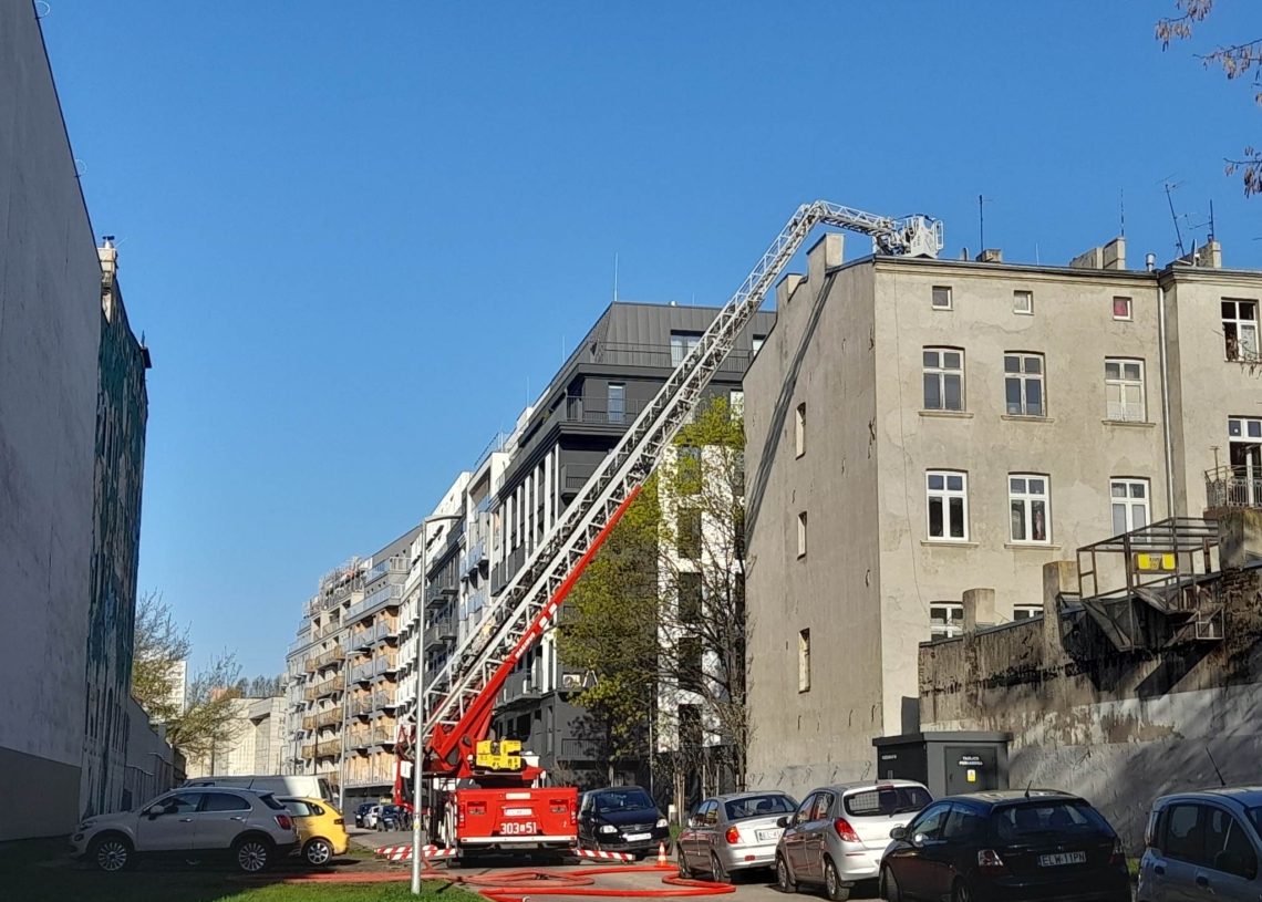 Pożar kamienicy przy Targowej w Łodzi