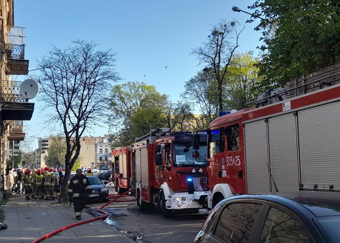 Pożar kamienicy przy Targowej w Łodzi