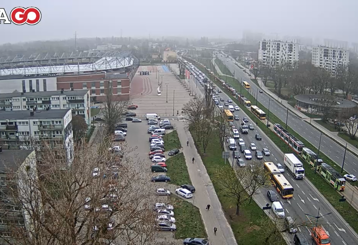 zatrzymanie ruchu tramwajowego na Piłsudskiego