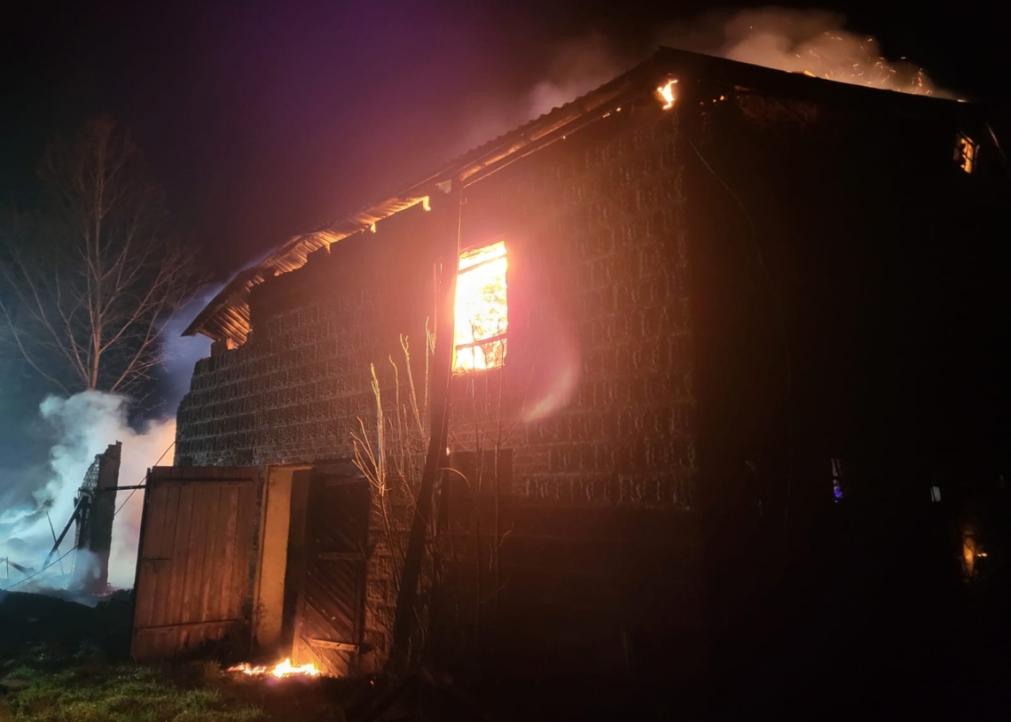 Podpalenie w miejscowości Grójec Wielki
