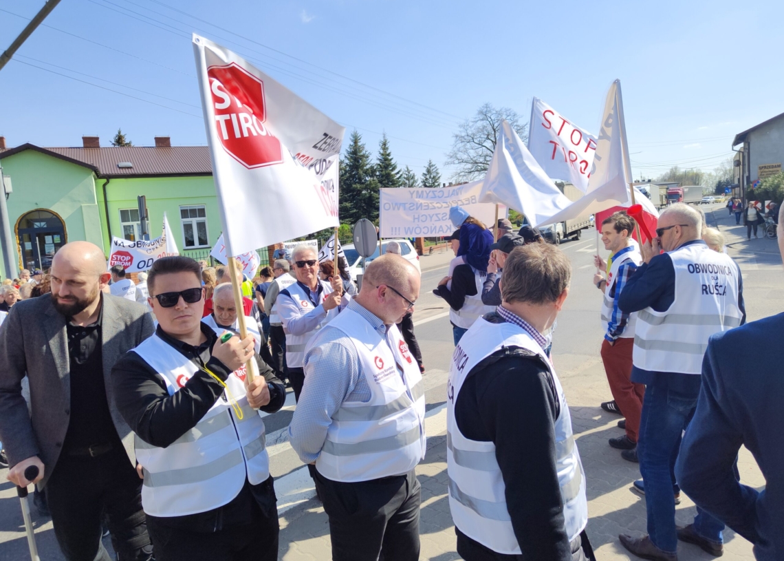 Protest w Ruścu na DK74