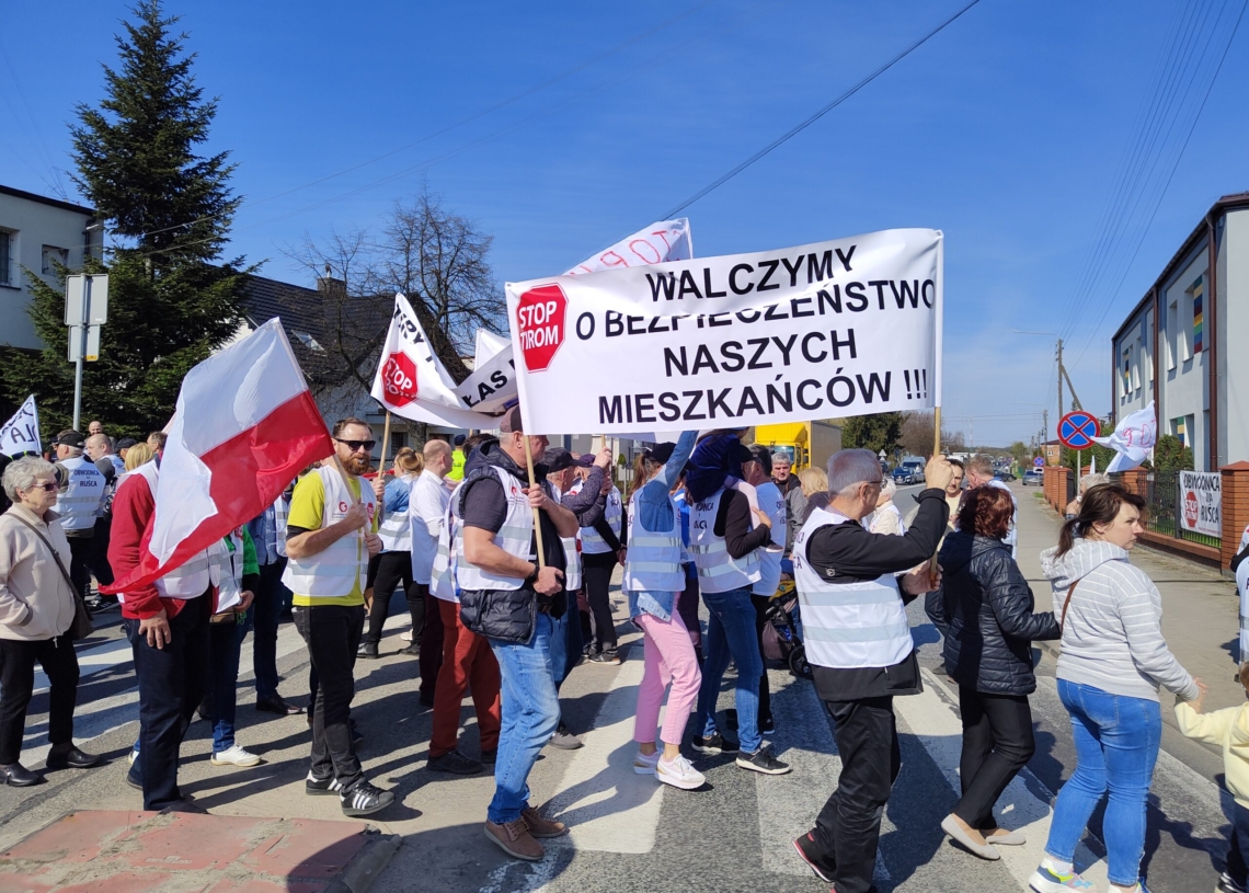 Protest w Ruścu na DK74