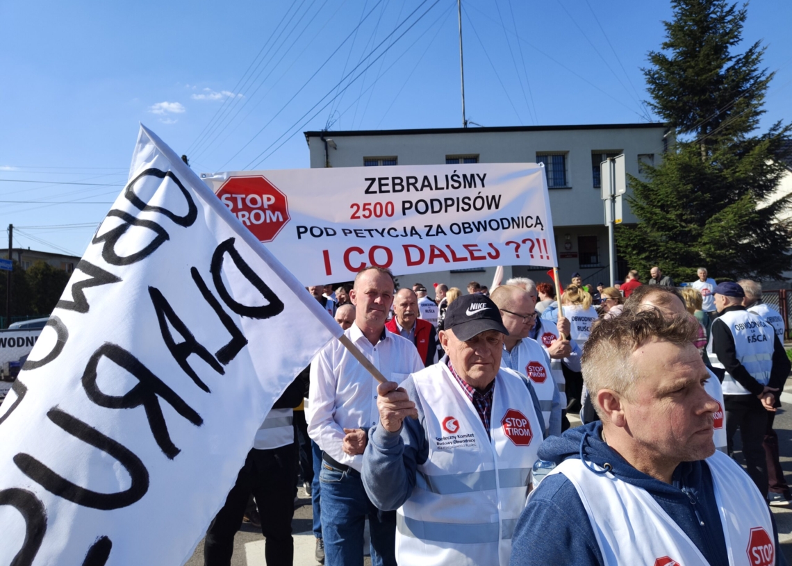 Protest w Ruścu na DK74