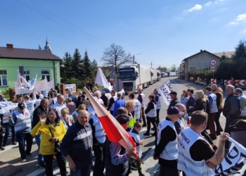 Protest w Ruścu na DK74