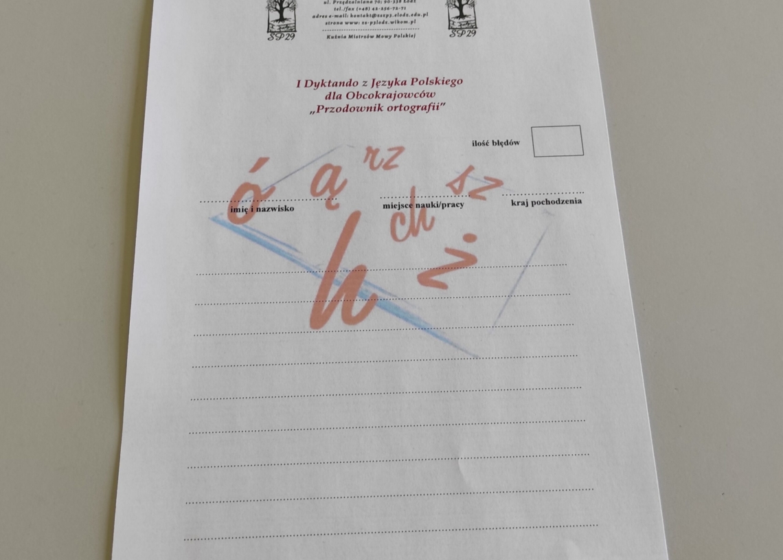 „Przodownik ortografii” – czyli dyktando dla obcokrajowców