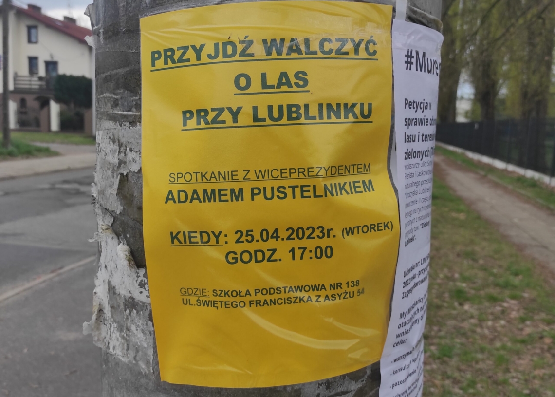 Mieszkańcy okolic Uroczyska i Lublinka nie chcą wycinki drzew. Spotkali się dzisiaj z władzami Łodzi [ZDJĘCIA]