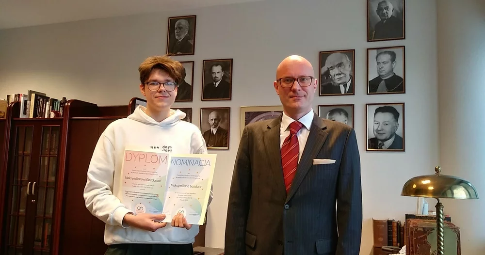 Uczestnik programu „Zdolny uczeń - świetny student” laureatem krajowych eliminacji Konkursu dla Młodych Naukowców