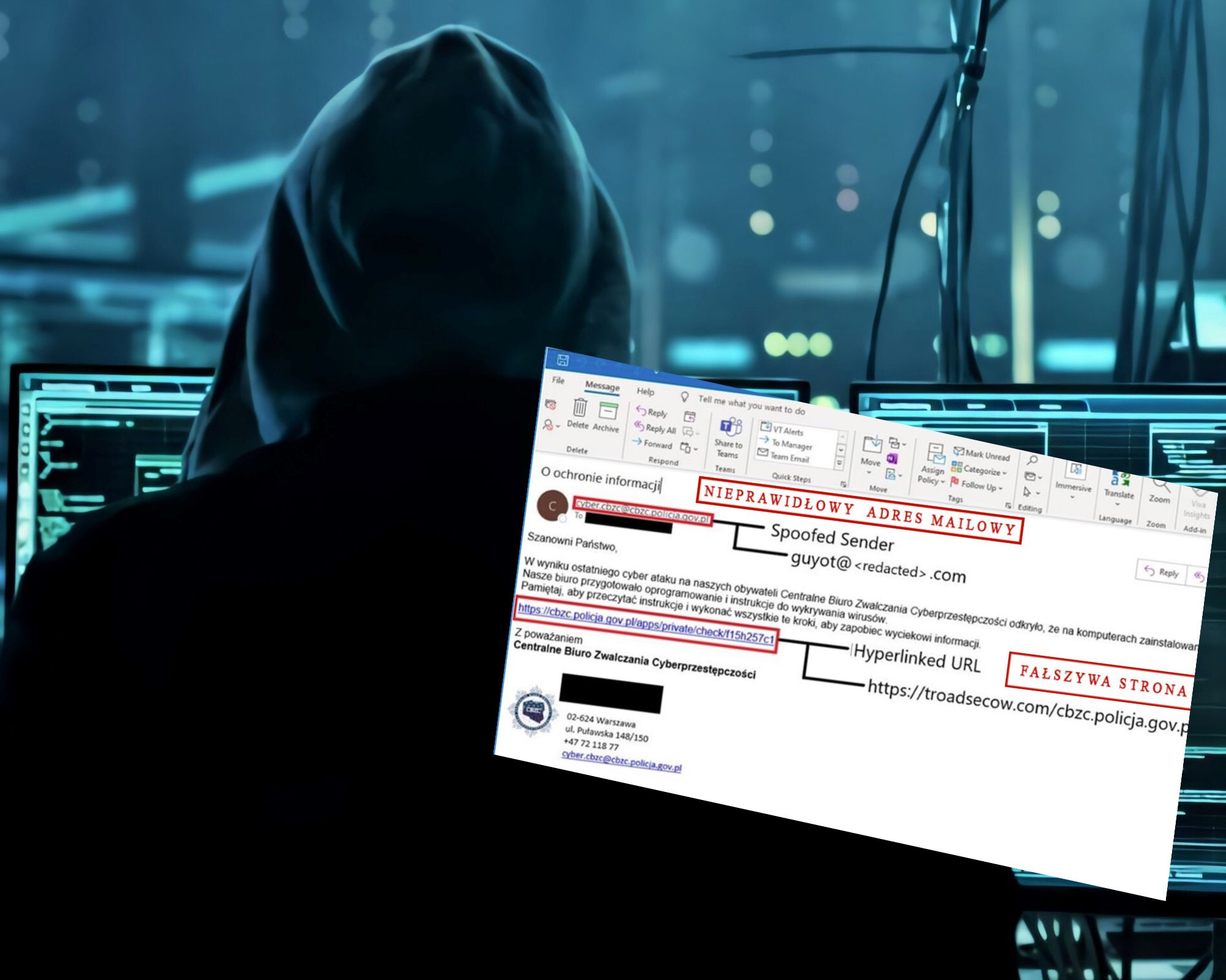 Cyberoszuści podszywają się pod policjantów