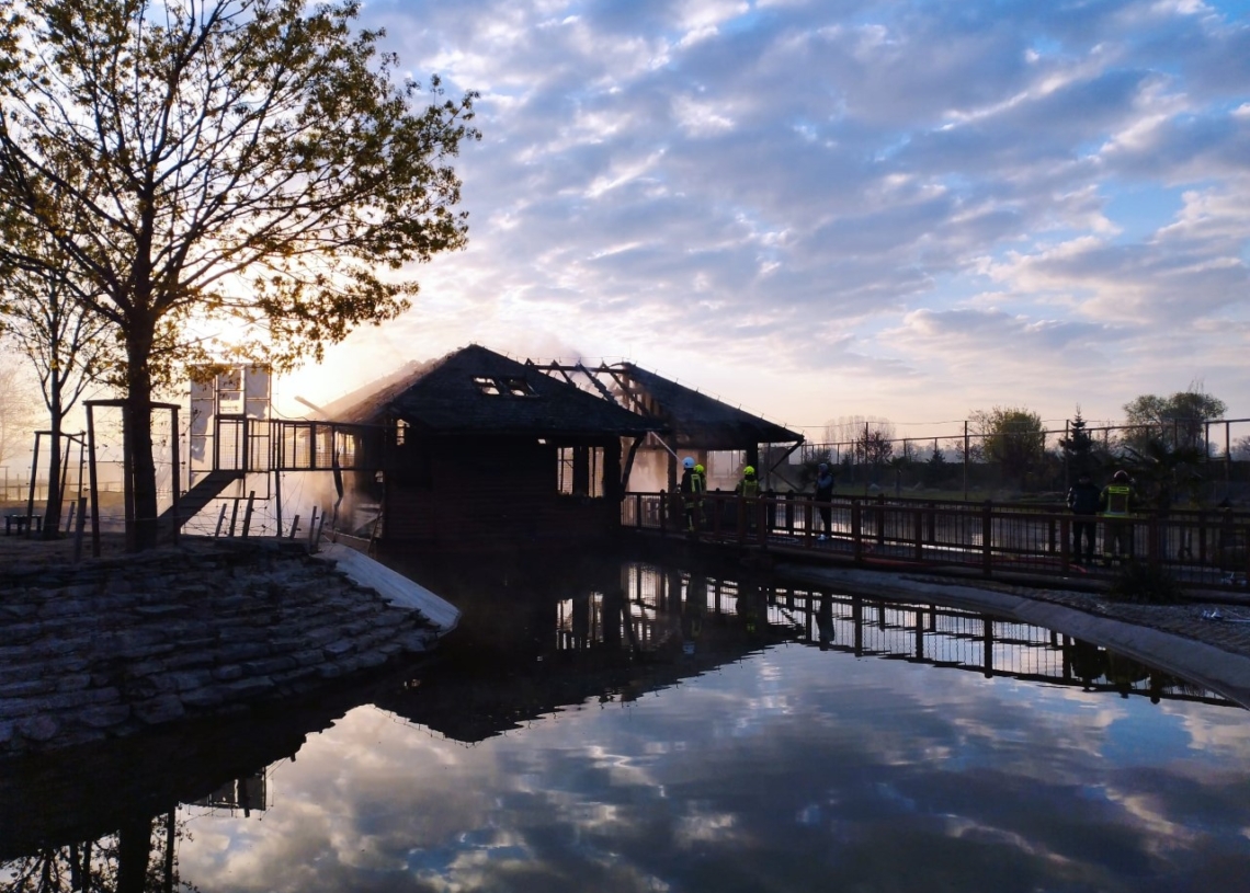 Pożar na terenie ZOO Borysew
