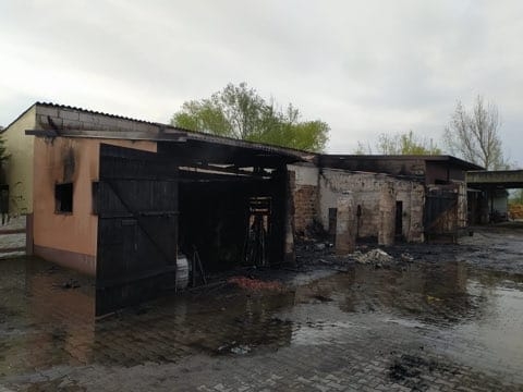 Pożar gospodarstwa w powiecie wieluńskim