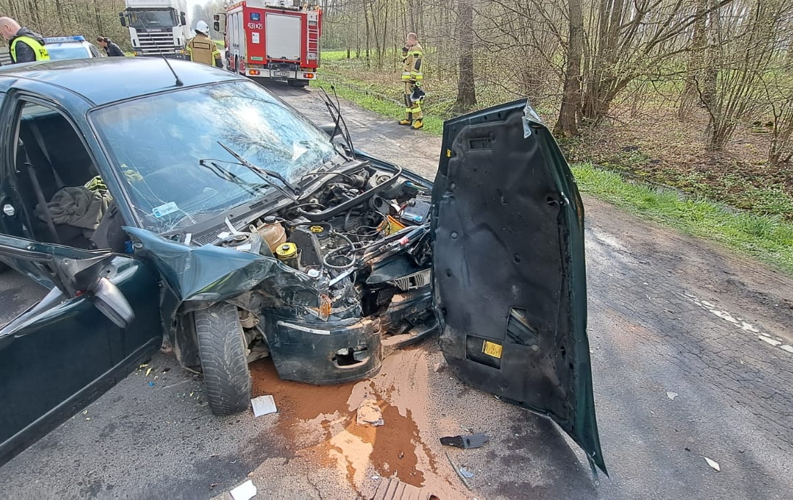 Wypadek w Dąbrowie Widawskiej. Aż 3 osoby ranne