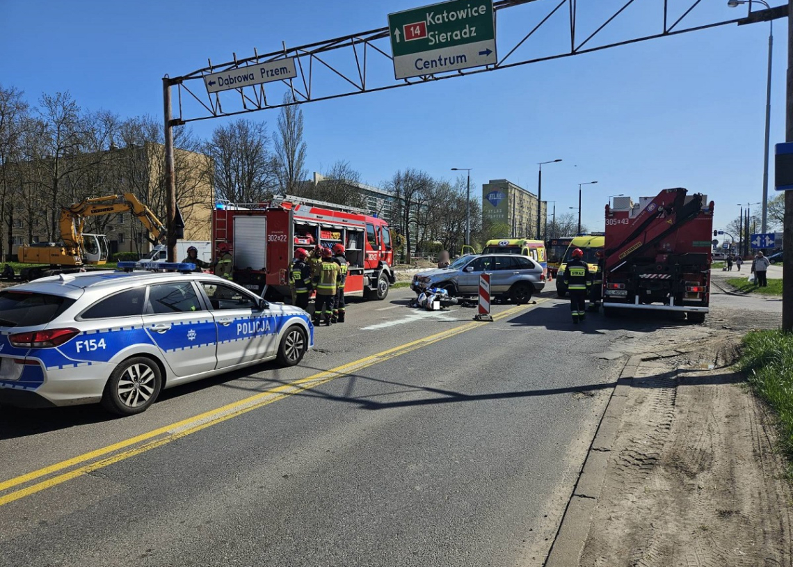 Wypadek na Śmigłego-Rydza z udziałem motocyklisty. Utrudnienia mogą trwać do godz. 17