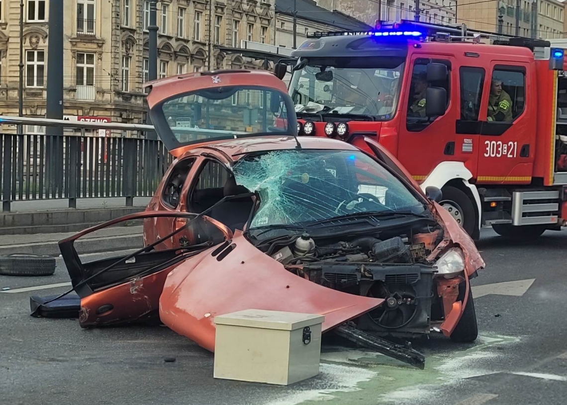 Wypadek na Piłsudskiego w Łodzi