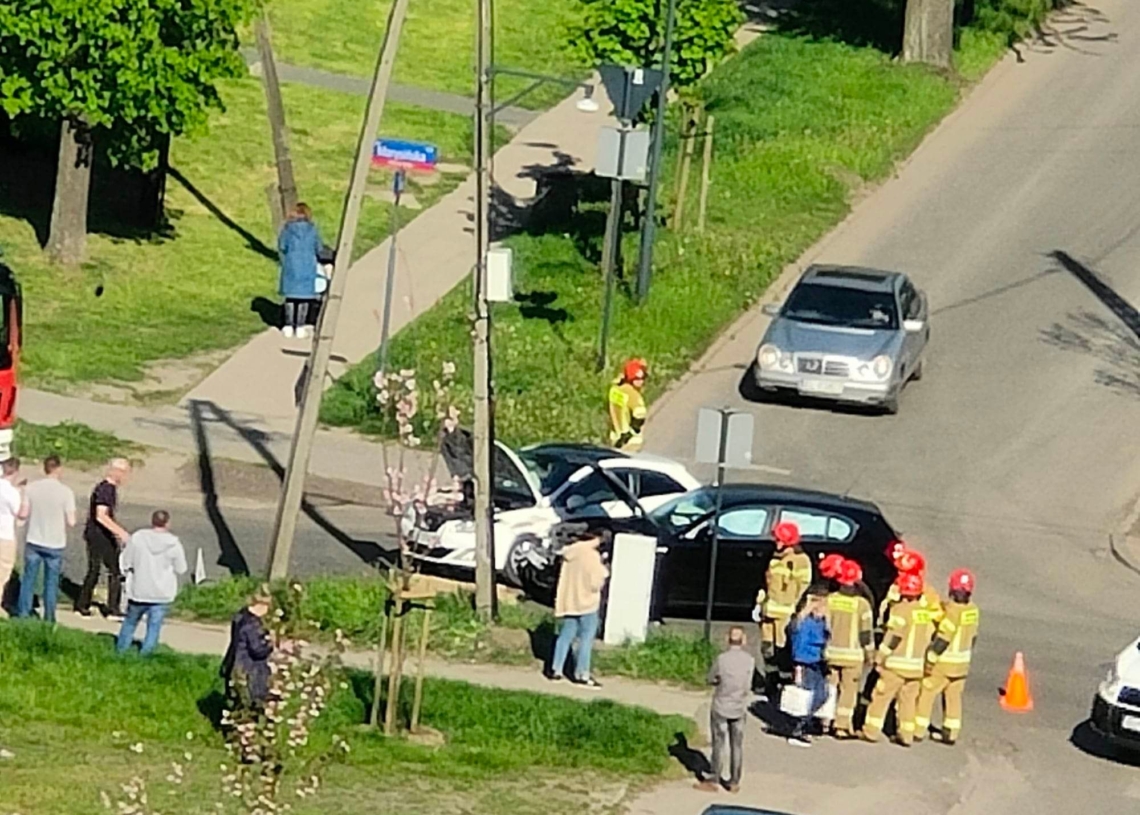 Wypadek na Marysińskiej przy Okopowej w Łodzi