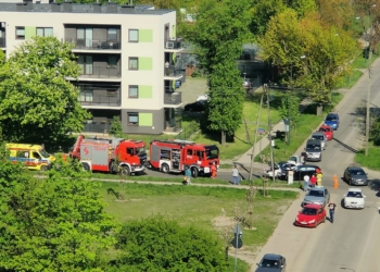 Wypadek na Marysińskiej przy Okopowej w Łodzi