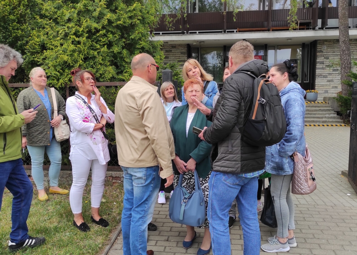 Protest pracowników DPS "Włókniarz" w Łodzi