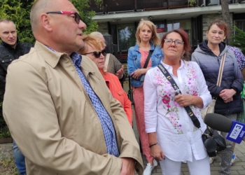 Protest pracowników DPS "Włókniarz" w Łodzi