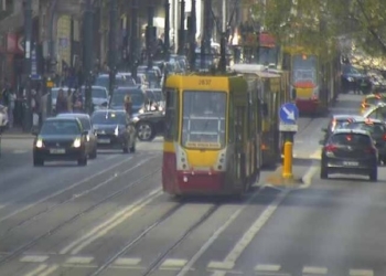 Zatrzymanie ruchu tramwajów na Piotrkowskiej przy Żwirki