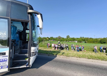 Wypadek autobusu w Końskich