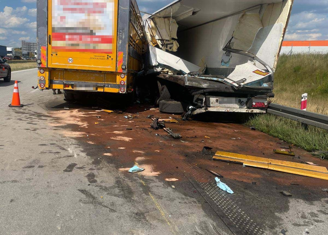 Wypadek na A1 w kierunku Gdańska