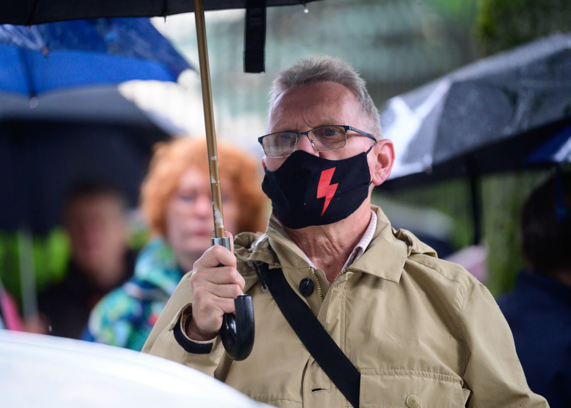 Protest przed Okręgową Izbą Lekarską w Łodzi