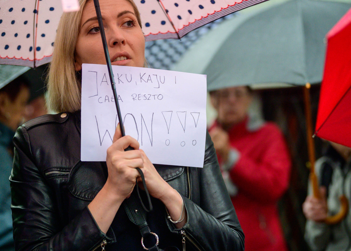 Protest przed Okręgową Izbą Lekarską w Łodzi