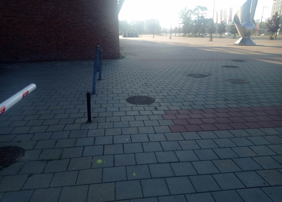 Zniszczenia na stadionie Widzewa