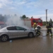 Pożar samochodu w Justynowie. Fot. Natalia Zdziebczyńska