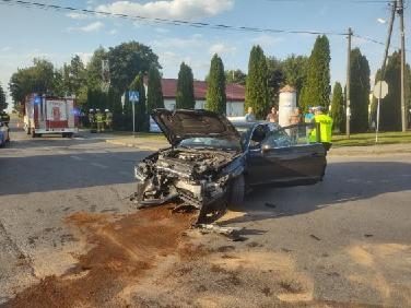 Wypadek w powiecie radomszczańskim. Jedna osoba ranna