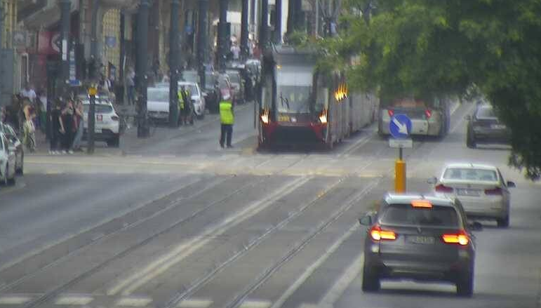 zatrzymanie ruchu tramwajów na ulicy Piotrkowskiej