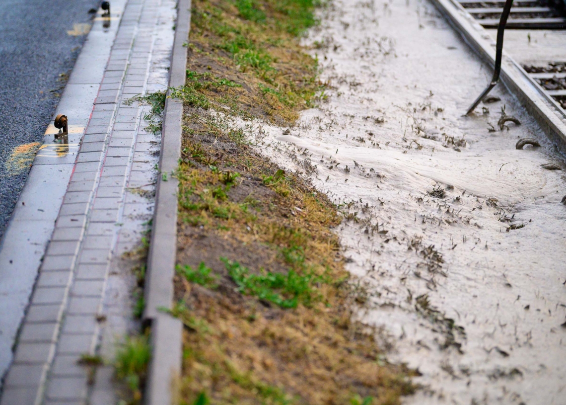 Zatrzymanie ruchu tramwajowego na Włókniarzy