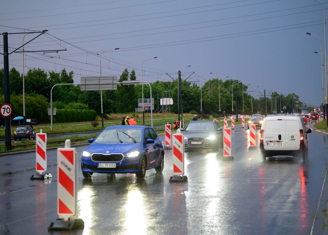 Zatrzymanie ruchu tramwajowego na Włókniarzy