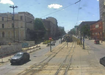 zatrzymanie ruchu tramwajowego na Kościuszki