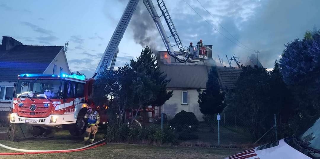 Pożar domu w Dąbrowie Wielkiej