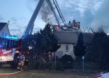 Pożar domu w Dąbrowie Wielkiej
