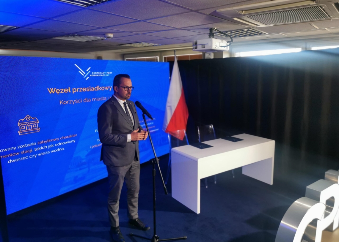 Sieradz: podpisano porozumienie o współpracy ws. budowy węzła przesiadkowego KDP będącego częścią projektu CPK
