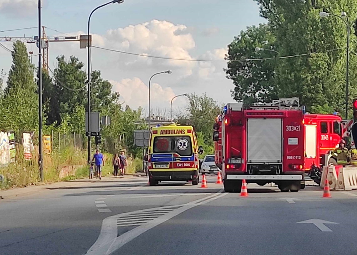 Wypadek na skrzyżowaniu Wólczańskiej i Wróblewskiego