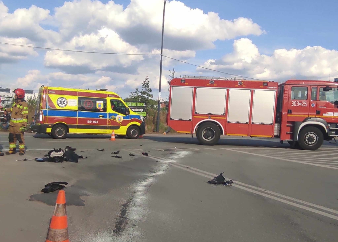 Wypadek na skrzyżowaniu Wólczańskiej i Wróblewskiego