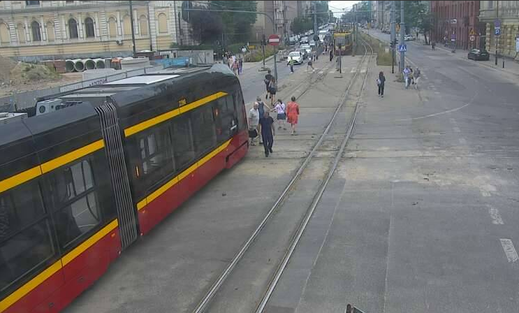 zatrzymanie ruchu tramwajowego na Zachodniej