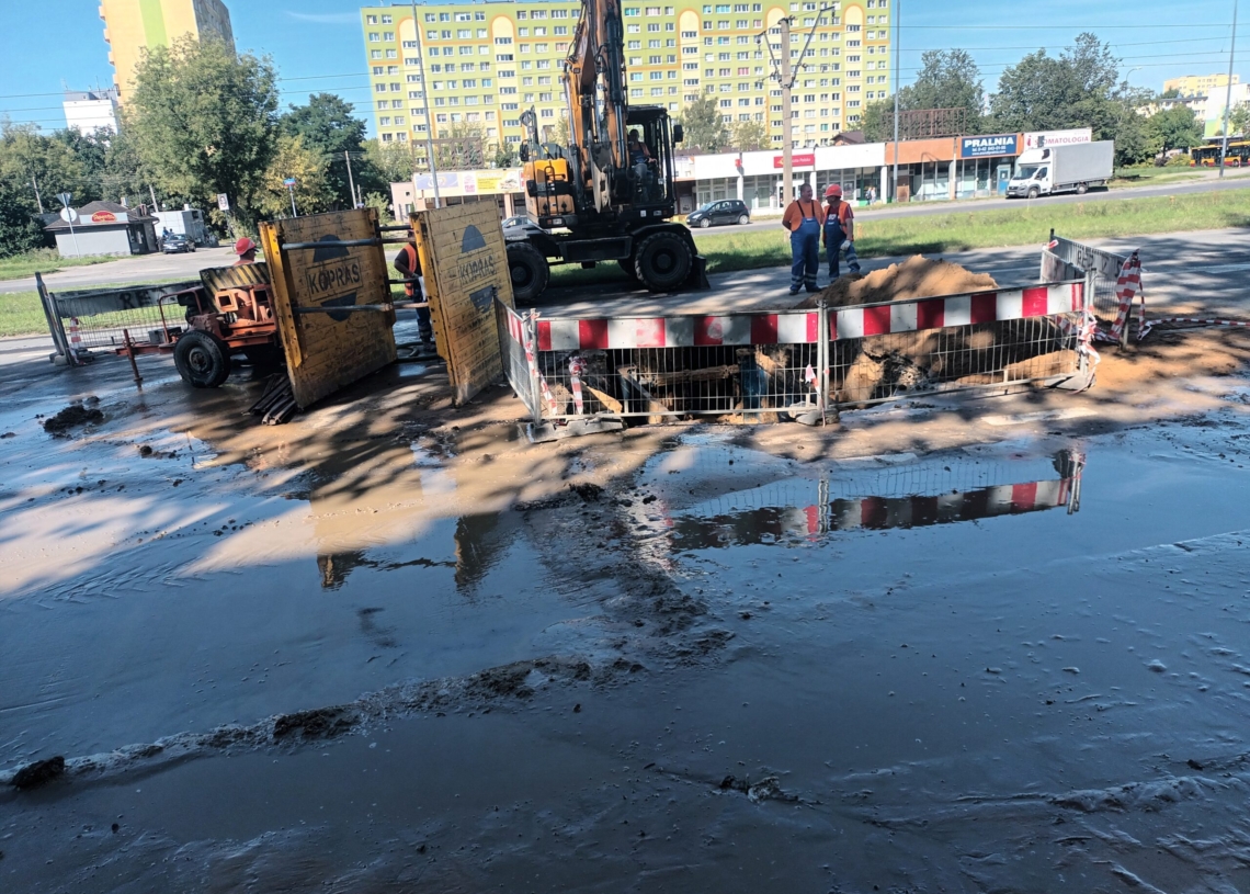 awaria wodociągowa na ulicy Niższej