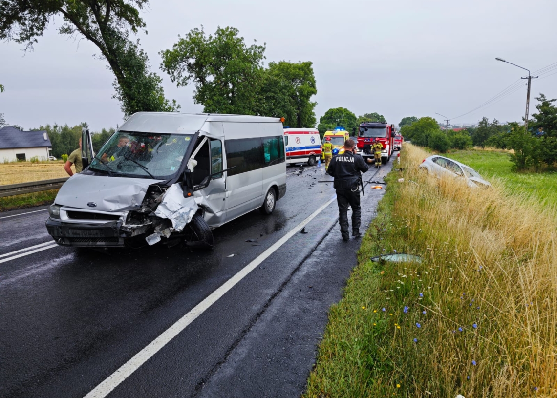 Wypadek Kamionka. Fot.: PSP Wieluń