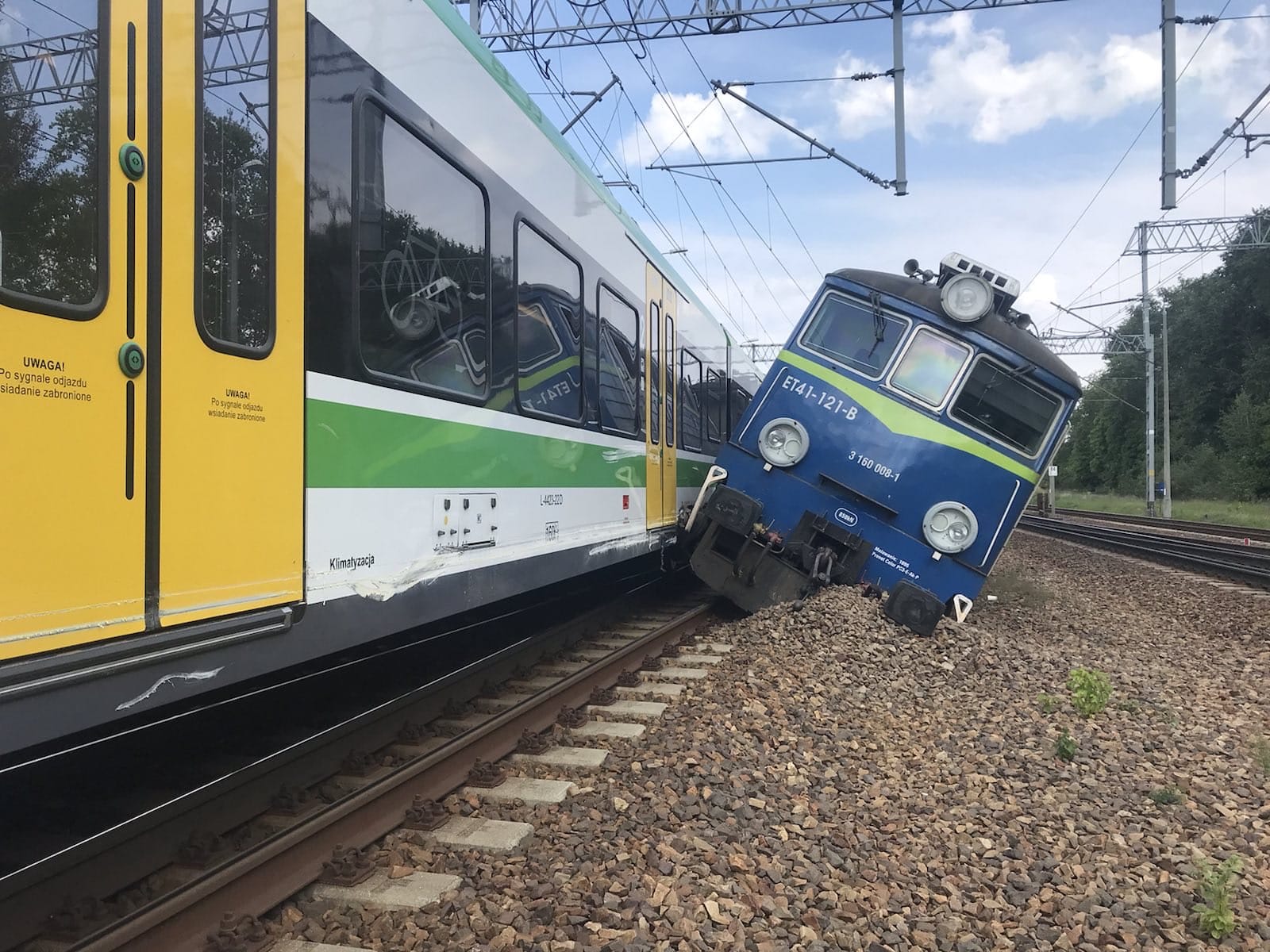 zderzenie pociągów w Skierniewicach