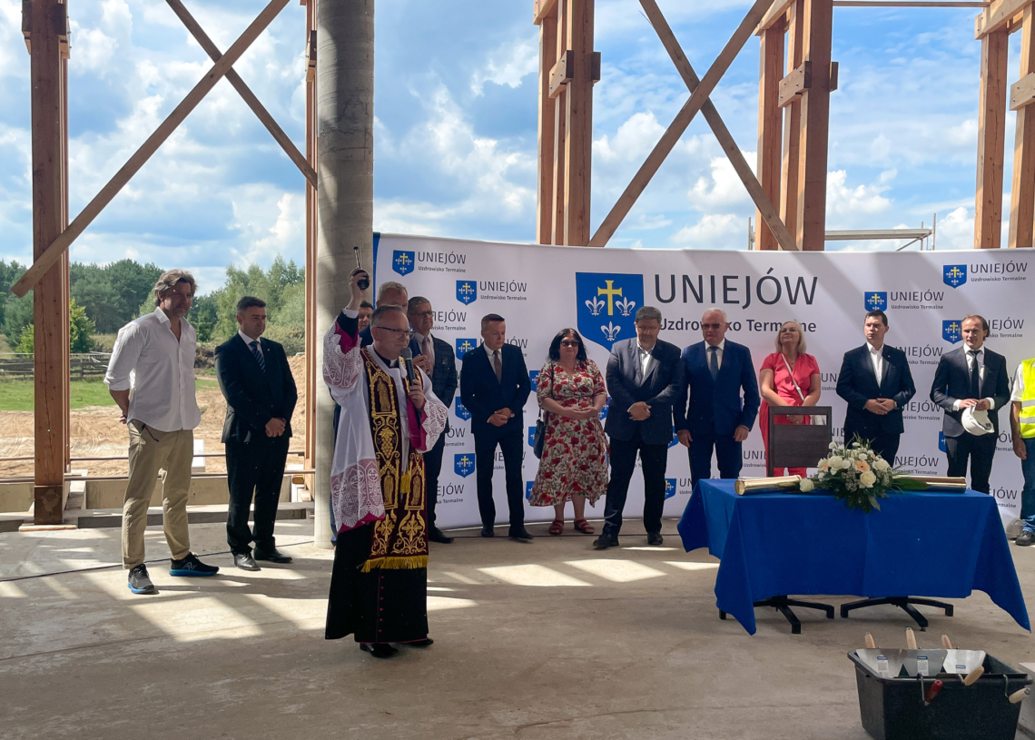 Tężnia solankowa w Uniejowie. Wmurowano kamień węgielny