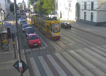 zatrzymanie ruchu tramwajowego na ulicy Piotrkowskiej