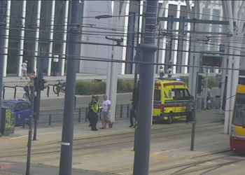 zatrzymanie ruchu tramwajów na przystanku Piotrkowska Centrum