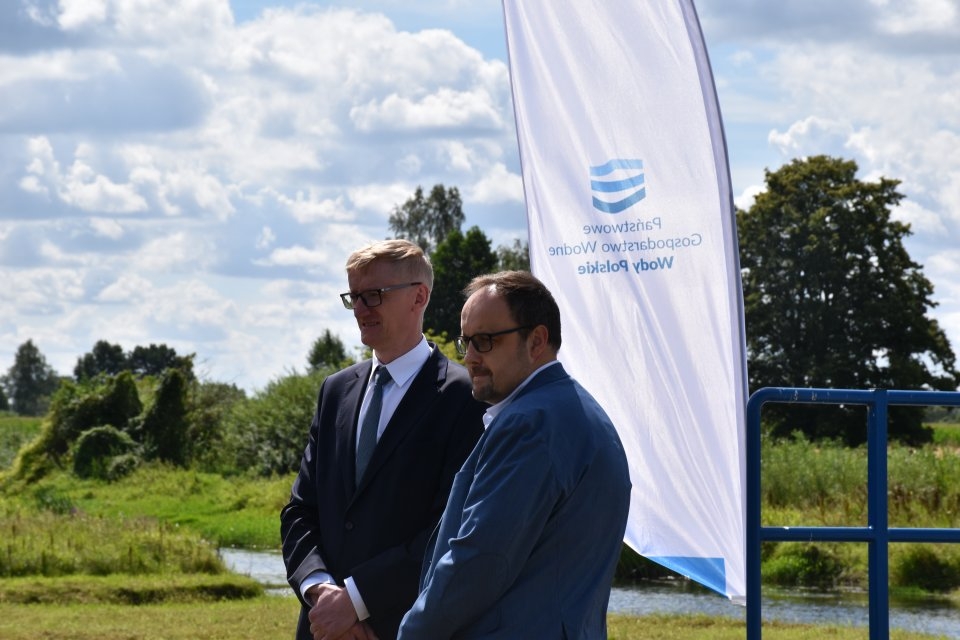 Otwarcie jazu Oświecim w powiecie wieruszowskim