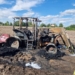 Pożar traktora pod Aleksandrowem Łódzkim