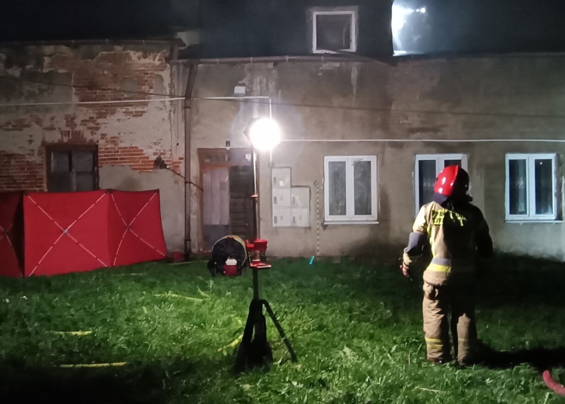 Pożar kamienicy przy ulicy Słowackiego w Piotrkowie