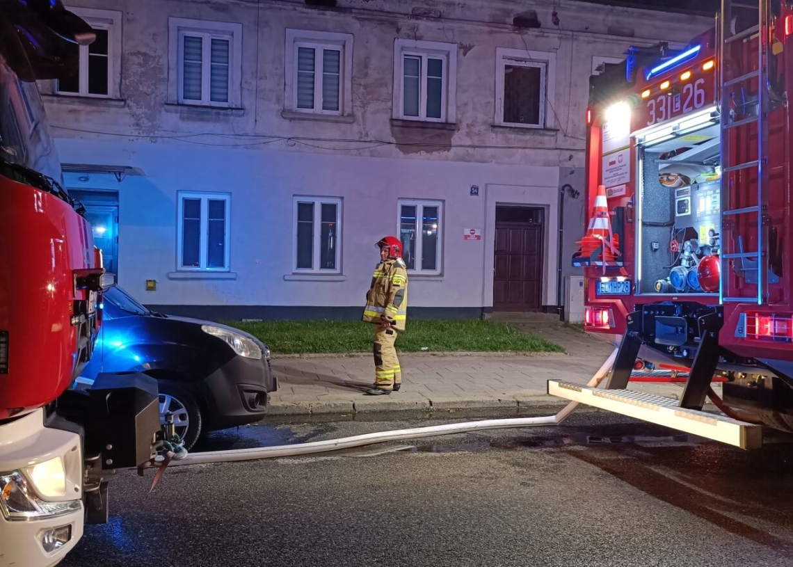 Pożar kamienicy przy ulicy Słowackiego w Piotrkowie